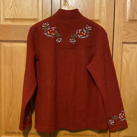 FRESH GROOVE Vintage Wool RUST EMBROIDERED JACKET medium - Picture 5 of 8